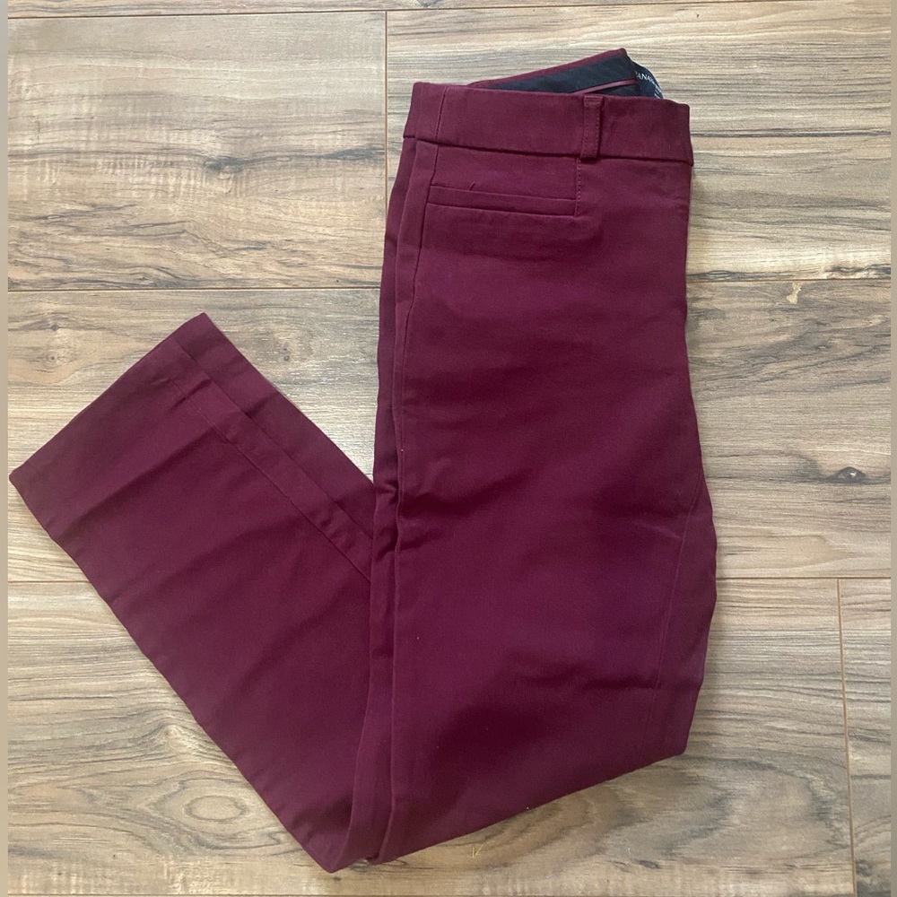 Banana Republic Sloan Burgundy Pants Womens 2 Tailored Career Work Pants